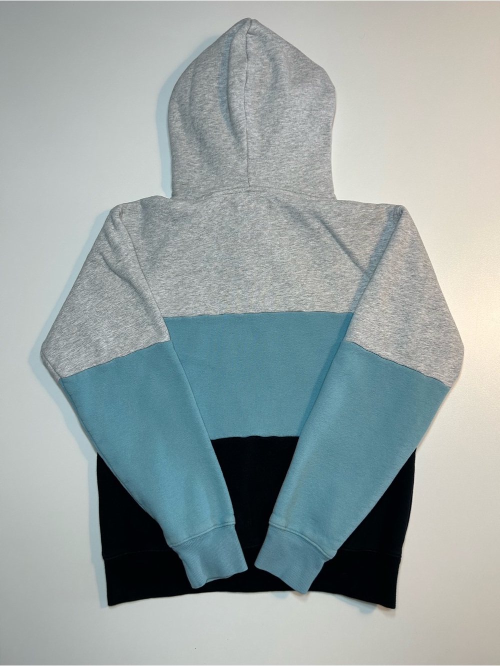 Aritzia Tna Colorblock Hoodie Grey Blue Black Pullover Kangaroo Pocket - Picture 2 of 6